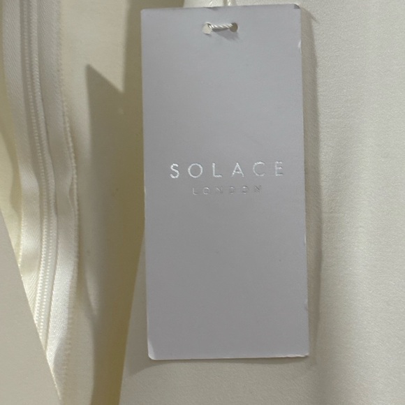 Solace London Ivory V-Neck floor-length Dress- 8 - Picture 4 of 9